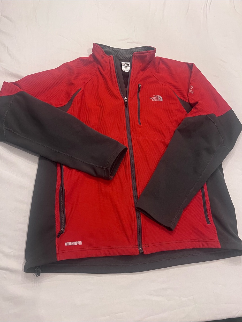 The North Face Flight Series Windstopper Men's XL Full-Zip Track Jacket Red/Gray